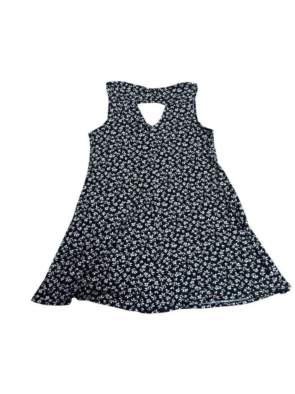 NWOT Fortune + Ivy Women's XL Black Floral Sleeveless Knee Length Dress